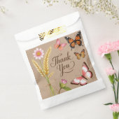 Boheemse wilde bloemen, vlinders, tarwehalmen bedankzakje (Gezegeld)