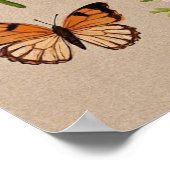 Boheemse wilde bloemen, vlinders, tarwehalmen poster (Hoek)