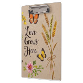 Boheemse wilde bloemen, vlinders, tarwestengels klembord (Links)