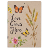 Boheemse wilde bloemen, vlinders, tarwestengels klembord (Achterkant)