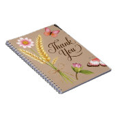 Boheemse wilde bloemen, vlinders, tarwestengels notitieboek (Rechterzijde)