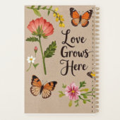 Boheemse wilde bloemen, vlinders, tarwestengels planner (Achterkant)