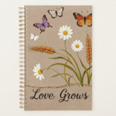 Boheemse wilde bloemen, vlinders, tarwestengels planner (Voorkant)