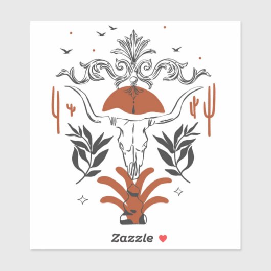 Boheemse wilde westen hedendaagse kunst sticker (Vel)