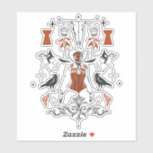 Boheemse wilde westen hedendaagse kunst. sticker (Vel)