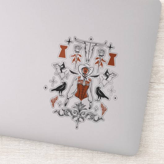 Boheemse wilde westen hedendaagse kunst. sticker (Detail)