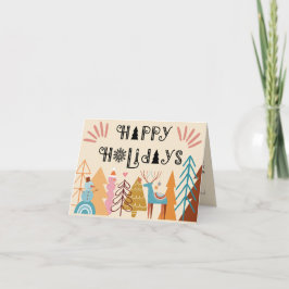 Boheemse Wistful Dieren Kerstkaart Feestdagen Kaart