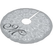 Boheemse Witte Bloemen Mandala & Initiaal Letter Kerstboom Rok (Gekanteld)