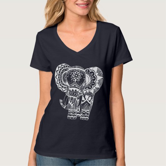 Boheemse witte olifant T-shirt (Voorkant)