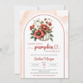 Boheemse witte pompoen rode bordeaux herfst bloeme kaart (Voorkant)