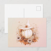 Boheemse witte pompoenen heksen Pet Halloween Feestdagenkaart (Voorkant / Achterkant)