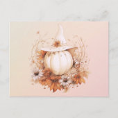 Boheemse witte pompoenen heksen Pet Halloween Feestdagenkaart (Voorkant)