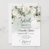 Boheemse witte rozen en eucalyptus groen goud kaart (Voorkant)