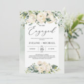 Boheemse witte rozen groen vrijgezellenfeest kaart (Staand voorkant)