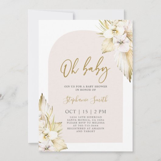 Boheemse woestijn Baby shower Meisje Invitation Kaart (Voorkant)