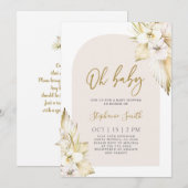 Boheemse woestijn Baby shower Meisje Invitation Kaart (Voorkant / Achterkant)