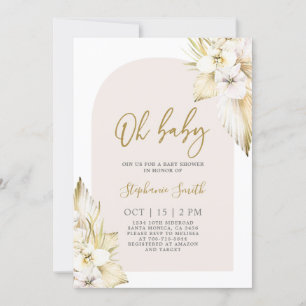 Boheemse woestijn Baby shower Meisje Invitation Kaart