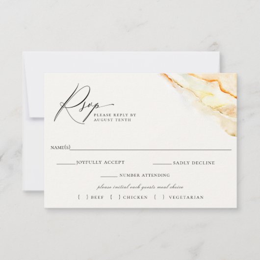 Boheemse woestijn bruiloft RSVP Maaltijd keuze (Voorkant)