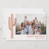 Boheemse Woestijn Cactus Familie Foto Vakantiekaar Feestdagenkaart (Voorkant)