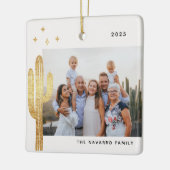 Boheemse Woestijn Cactus Foto Keramische Kerstbal Keramisch Ornament (Links)