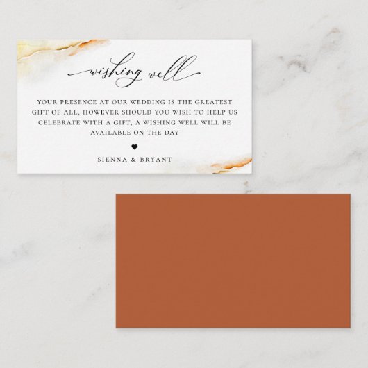 Boheemse woestijn Waterverf bruiloft goed wensen Informatiekaartje (Voorkant / Achterkant)