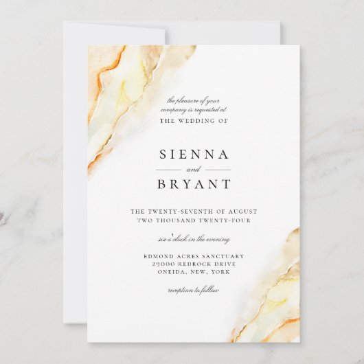 Boheemse woestijn Waterverf bruiloft Kaart (Voorkant)