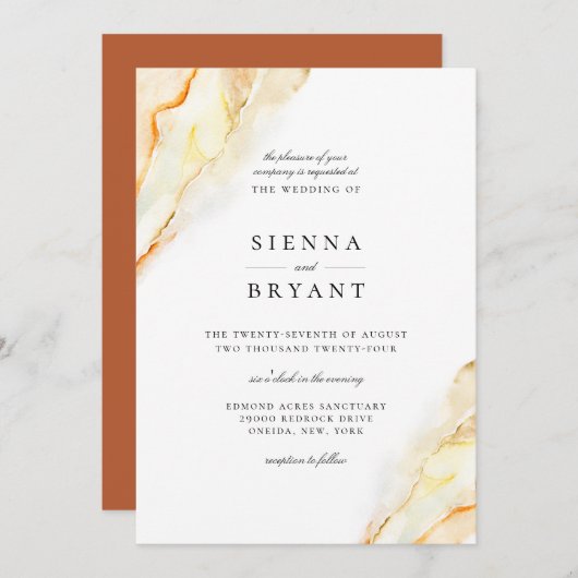 Boheemse woestijn Waterverf bruiloft Kaart (Voorkant / Achterkant)