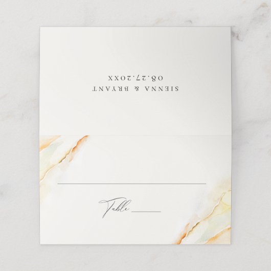 Boheemse woestijn Waterverf bruiloft Plaatskaartje (Buitenkant ongevouwen)