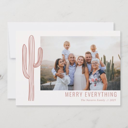 Boheemse woestijncactus familie foto vakantiekaart feestdagenkaart (Voorkant)