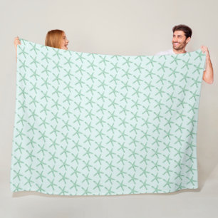 Boheemse zeefschuim groene zeester patroon fleece deken