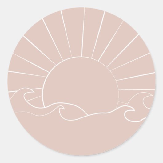Boheemse zon en golven Sticker (Voorkant)