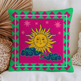 Boheemse Zon met Sterren & Wolken Hemel BOHO Kussen