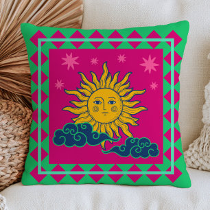 Boheemse Zon met Sterren & Wolken Hemel BOHO Kussen