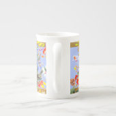  Boheemse Zongvogels Periwinkle Porselein Kop (Achterkant)