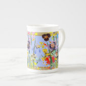  Boheemse Zongvogels Periwinkle Porselein Kop (Voorkant rechts)