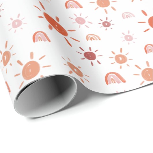 Boheemse zonneschijn en regenbogen in rood cadeaupapier (Rol Hoek)