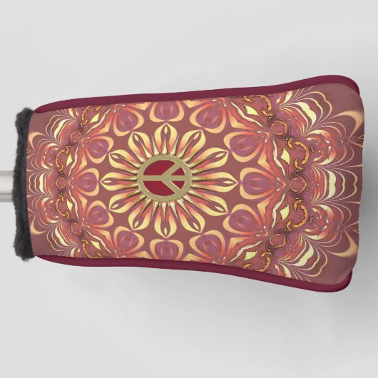 Boheemse zonneschijn Vrede Bloem van het Leven Golfheadcover (Voorkant)