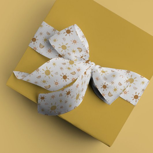 Boheemse zonneschijnen en regenbogen in geel grosgrain lint