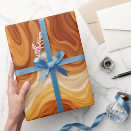 Boheemse Zonsondergang Oranje Roest Stroom Abstrac Cadeaupapier