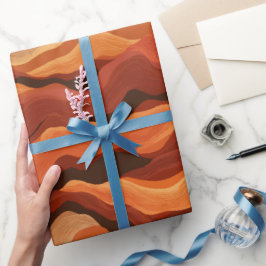 Boheemse Zonsondergang Oranje Roest Stroom Abstrac Cadeaupapier