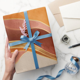 Boheemse Zonsondergang Oranje Roest Stroom Abstrac Cadeaupapier