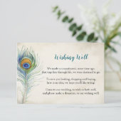 Bohemain Peacock Feather Blauwgroen Wishing Well B Informatiekaartje (Staand voorkant)