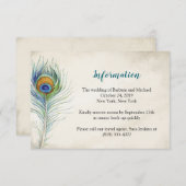 Bohemain Trouwinformatie Kaart Peacock Feather (Voorkant / Achterkant)