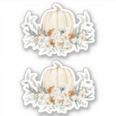 BOHEME Boho Herfst Terracotta Bloemen Witte Pompoe Sticker (Voorkant)
