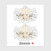 BOHEME Boho Herfst Terracotta Bloemen Witte Pompoe Sticker (Vel)