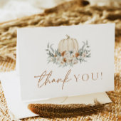 BOHEME Boho Herfst Terracotta Bloemenkroon Pompoen Bedankkaart