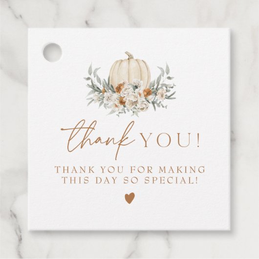BOHEME Boho Herfst Terracotta Bloemenpompoen Bedankjes Labels (Voorkant)