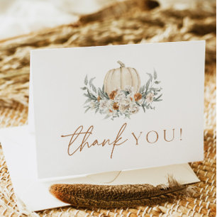 BOHEME Boho Herfst Terracotta Bloemenpompoen Bedankkaart