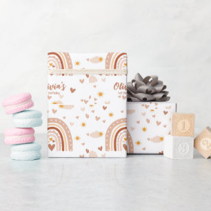 Boheme regenboog - 1 jaar Meisje Cadeaupapier