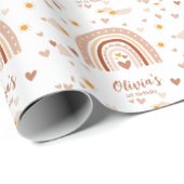 Boheme regenboog - 1 jaar Meisje Cadeaupapier (Rol Hoek)